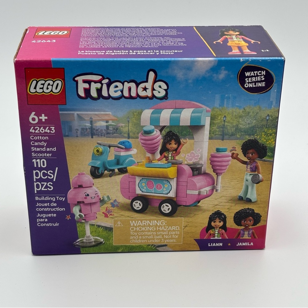 LEGO Friends Candy Cart Stand and Scooter - Pink and Blue NEW